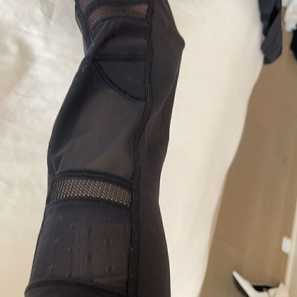 RARE Lululemon Just Breathe Pants in black Mesh! - Picture 6 of 8